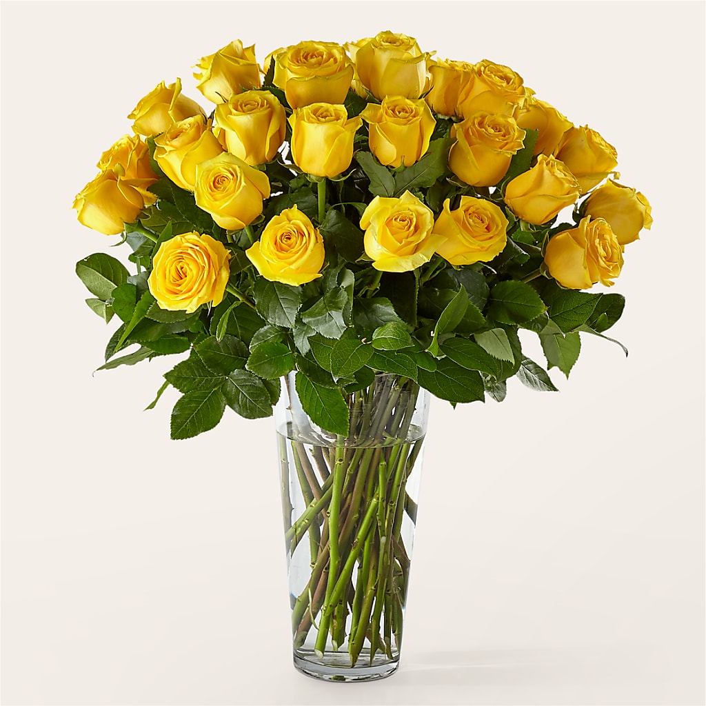 Long Stem Yellow Rose Bouquet – THE SHOPPE ON KEY AVENUE FLORAL & GIFTS, Lampasas TX
