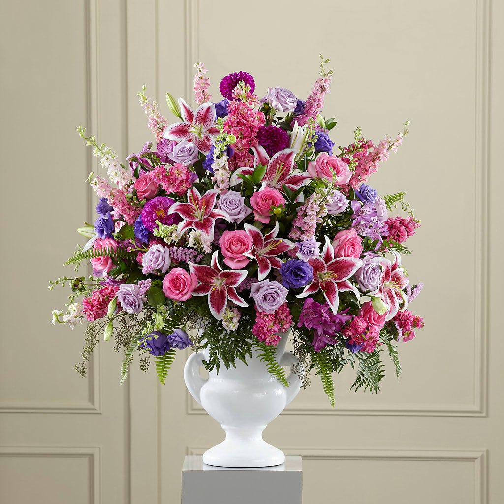 Peaceful Tribute Arrangement – THE SHOPPE ON KEY AVENUE FLORAL & GIFTS, Lampasas TX