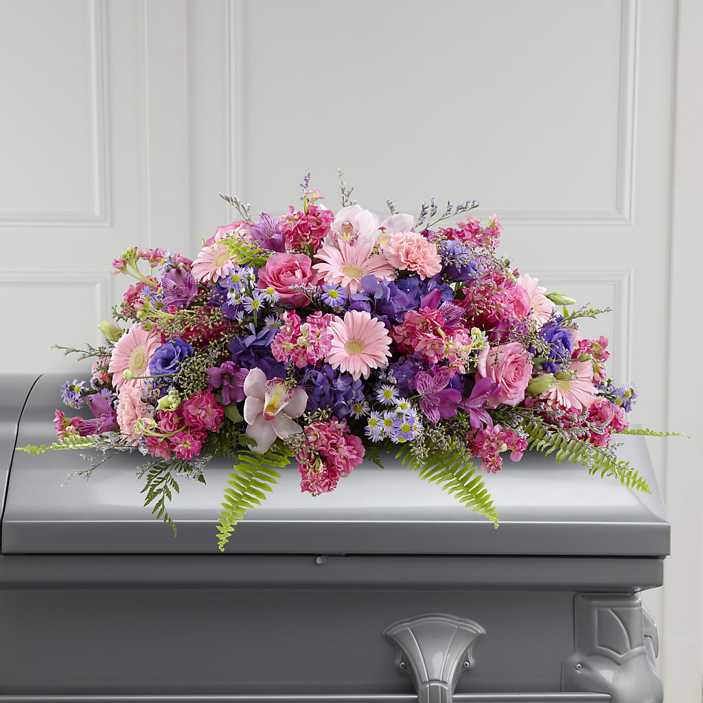 Glorious Garden Casket Spray – THE SHOPPE ON KEY AVENUE FLORAL & GIFTS, Lampasas TX
