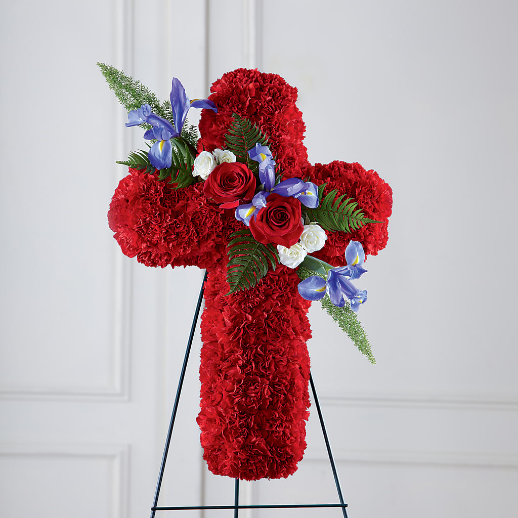 Faithful Hero Floral Cross – THE SHOPPE ON KEY AVENUE FLORAL & GIFTS, Lampasas TX
