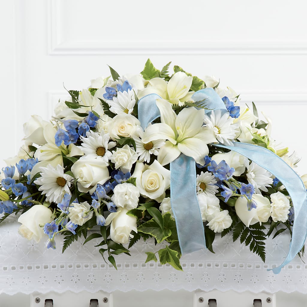 Tender Treasure Casket Spray – THE SHOPPE ON KEY AVENUE FLORAL & GIFTS, Lampasas TX