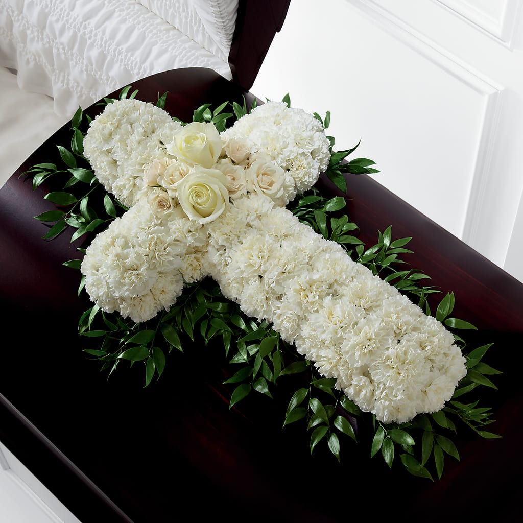 Peaceful Memories Casket Spray (Standard) – THE SHOPPE ON KEY AVENUE FLORAL & GIFTS, Lampasas TX