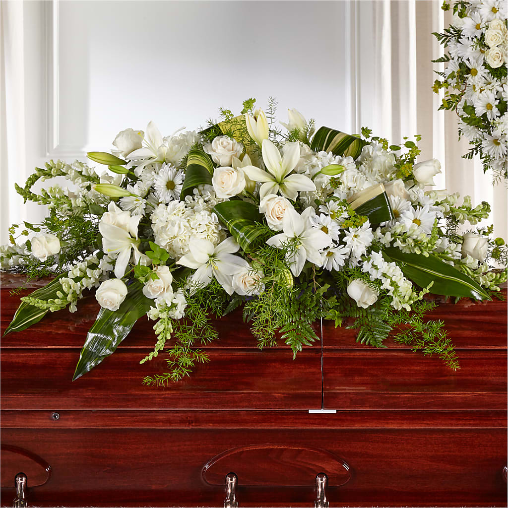Abundance Casket Spray – THE SHOPPE ON KEY AVENUE FLORAL & GIFTS, Lampasas TX
