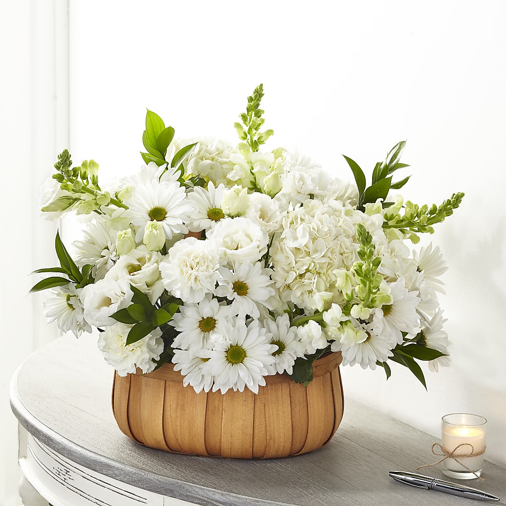 Pure Ivory Basket – THE SHOPPE ON KEY AVENUE FLORAL & GIFTS, Lampasas TX