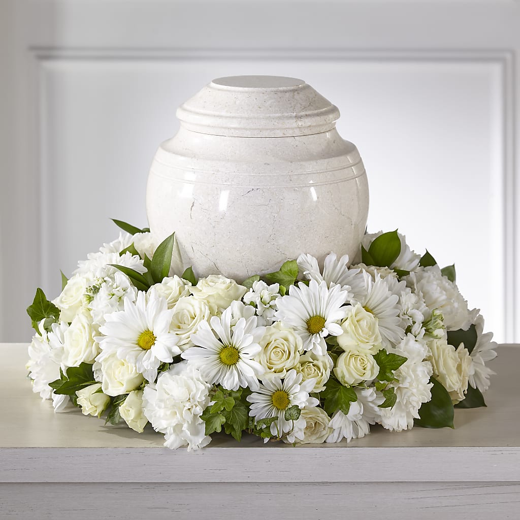 Ivory Gardens Cremation Adornment – THE SHOPPE ON KEY AVENUE FLORAL & GIFTS, Lampasas TX