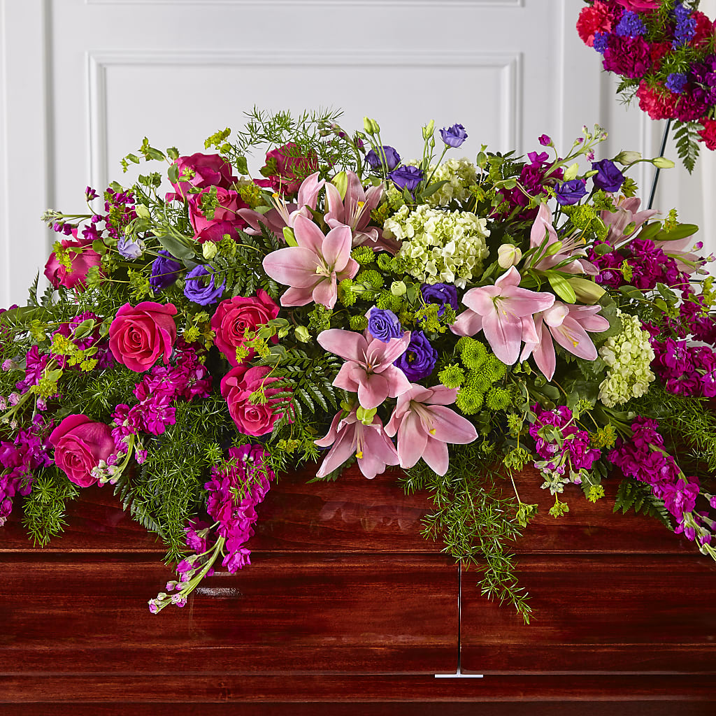 Radiant Tribute Casket Spray – THE SHOPPE ON KEY AVENUE FLORAL & GIFTS, Lampasas TX