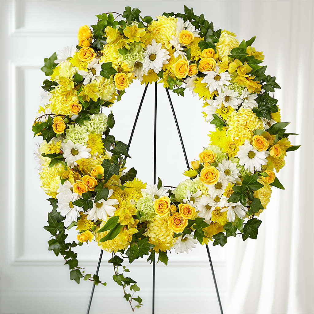 Golden Remembrance Wreath – THE SHOPPE ON KEY AVENUE FLORAL & GIFTS, Lampasas TX