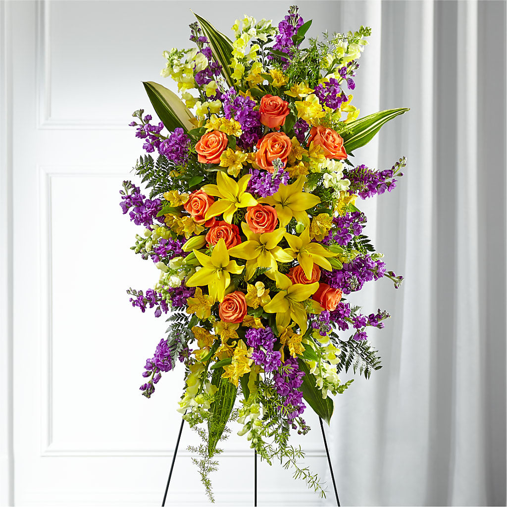 Thoughtful Prayers Standing Spray – THE SHOPPE ON KEY AVENUE FLORAL & GIFTS, Lampasas TX