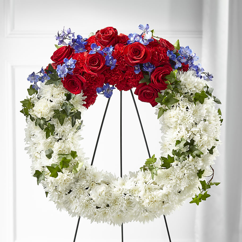 Patriotic Passion Wreath – THE SHOPPE ON KEY AVENUE FLORAL & GIFTS, Lampasas TX