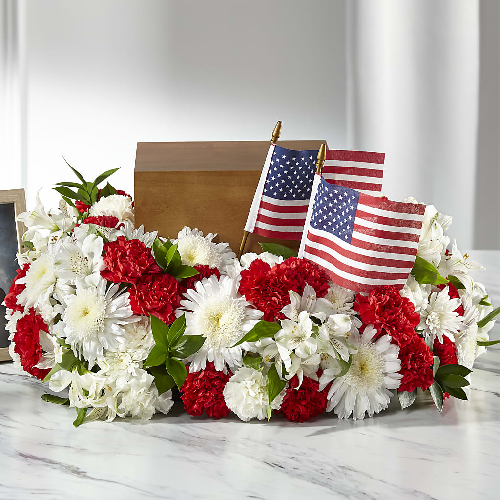 Spirit of Patriotism Cremation Adornment – THE SHOPPE ON KEY AVENUE FLORAL & GIFTS, Lampasas TX