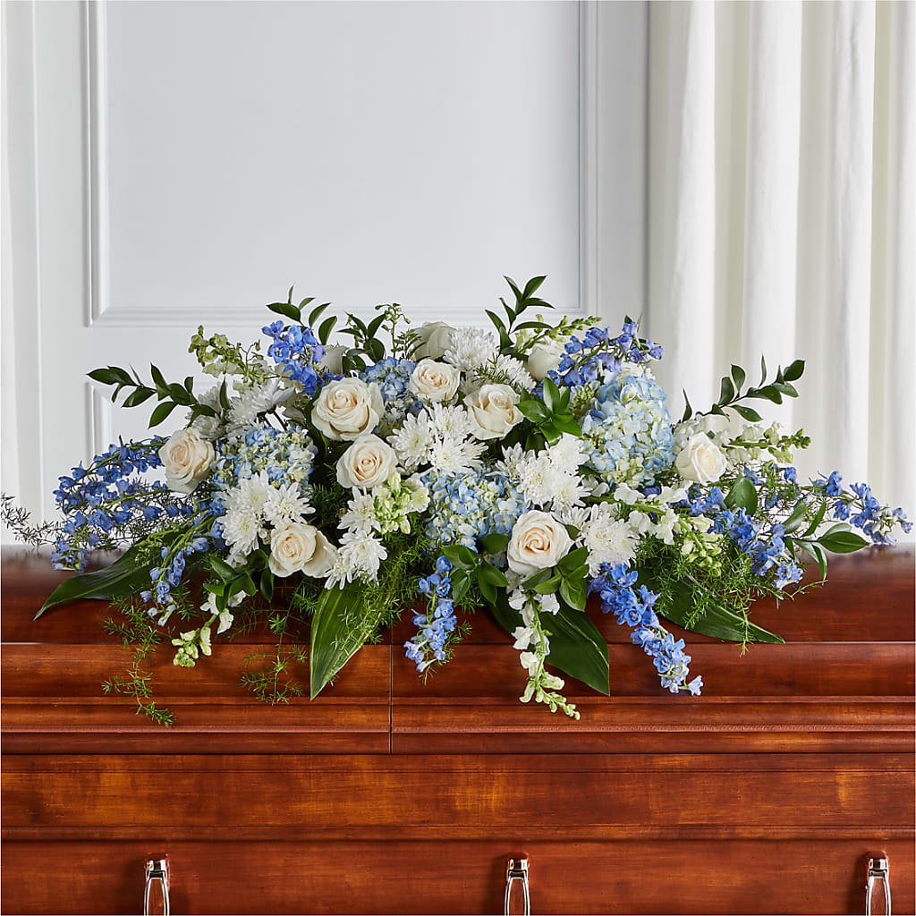 Timeless Essence Casket Spray – THE SHOPPE ON KEY AVENUE FLORAL & GIFTS, Lampasas TX