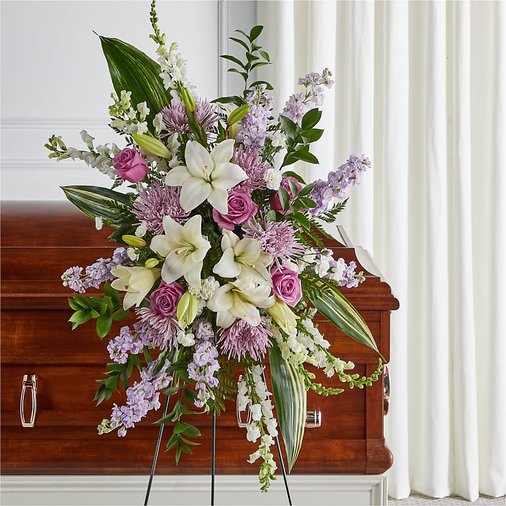 Grateful Hearts Standing Spray – THE SHOPPE ON KEY AVENUE FLORAL & GIFTS, Lampasas TX