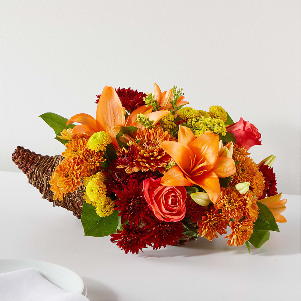 Bouquet of Blessings Cornucopia – THE SHOPPE ON KEY AVENUE FLORAL & GIFTS, Lampasas TX