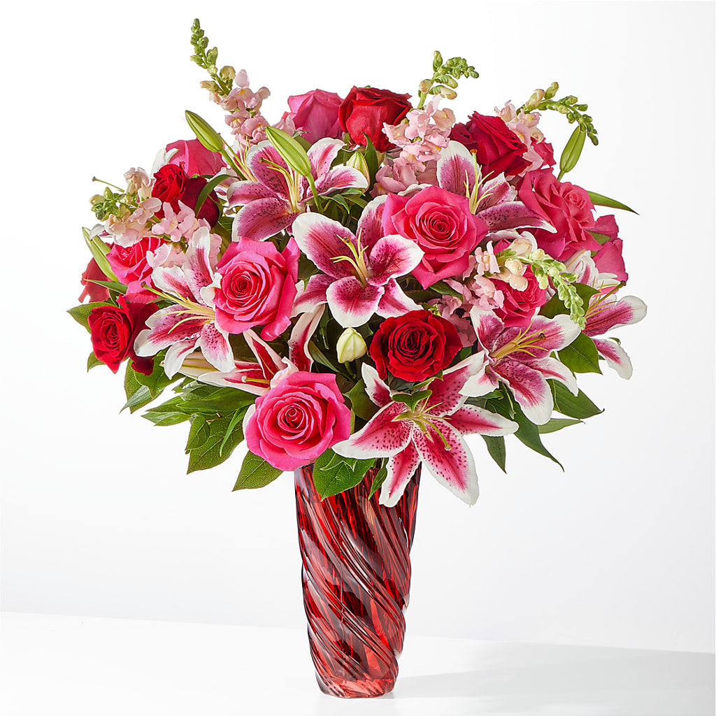 Always You Bouquet with Luxe Swirl Vase – THE SHOPPE ON KEY AVENUE FLORAL & GIFTS, Lampasas TX