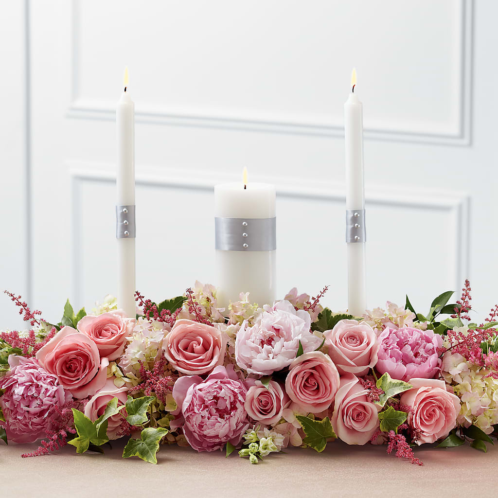 Worldwide Romance Unity Candle Arrangement – THE SHOPPE ON KEY AVENUE FLORAL & GIFTS, Lampasas TX